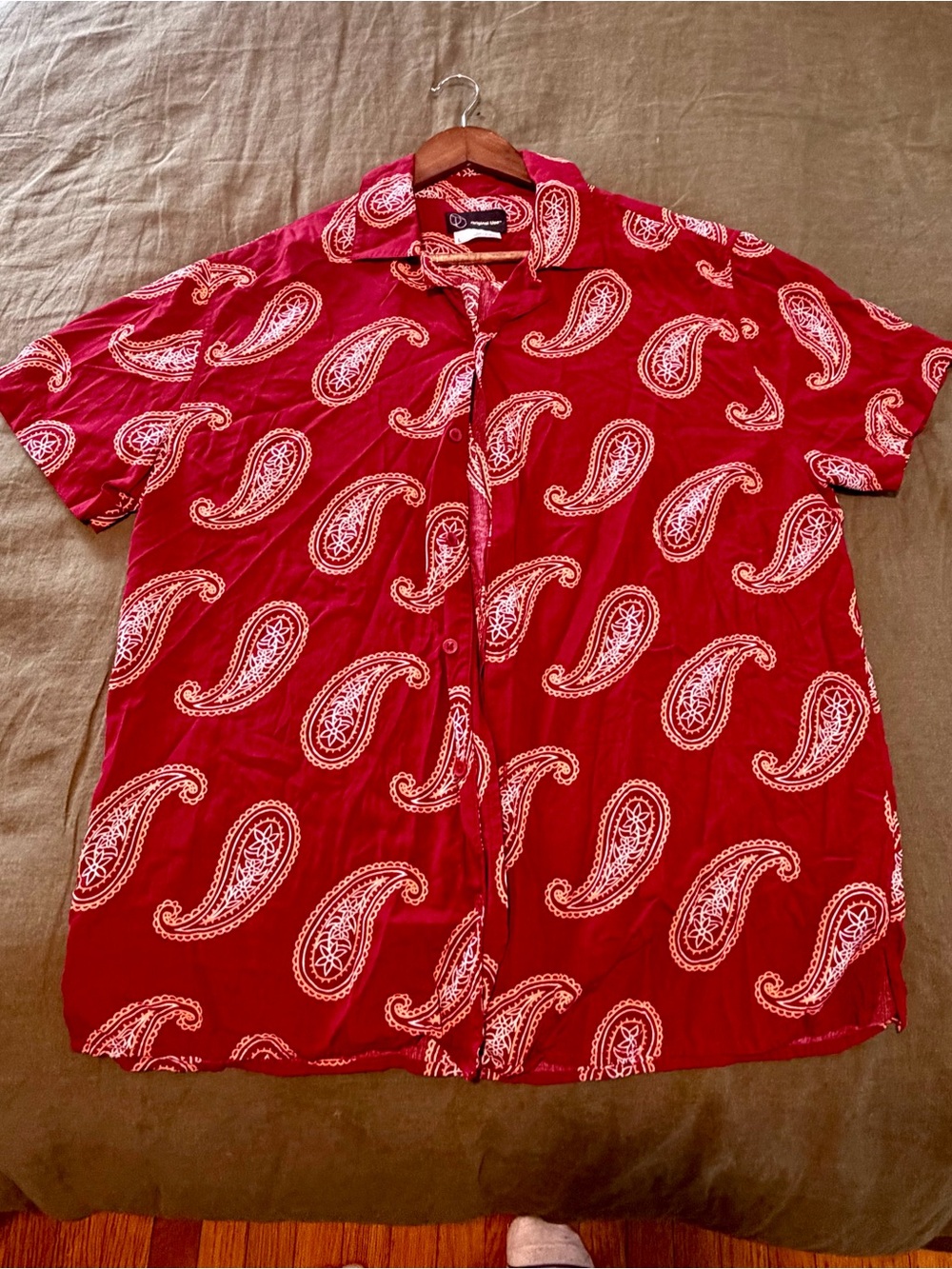 Original Use Red Paisley Short-Sleeve Button-Down Shirt
